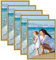 Alishomtll Bilderrahmen DIN A3 Bilderrahmen 5er Set, 29,7x42 cm, Fotorahmen Kunststoffrahmen Posterrahmen Set aus bruchsicherem Plexiglas zum Aufhängen für Mehrere Bilder Fotos Gold