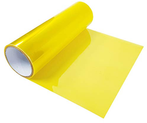 Scheinwerferfolie 30x100 cm | Rückleuchtenfolie aus robuster Polymerfolie | Blinkerfolie Selbstklebende zum Schutz vor Kratzern und Witterung | Lampenfolie für Auto und Motorrad | Gelb