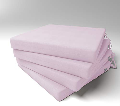 Market-Alley Stuhlkissen Sitzkissen mit Bänder für Gartenstuhl, Küche oder Esszimmerstuhl Stuhlauflage (108 Rosa 40x40x4cm - 4er Set)