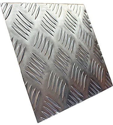 BAIWANLIN Aluminio Chapa Estriada Placa Estampada gofrada estriada Garaje Antideslizante Espesor2mm,500mm*500mm(1pcs)