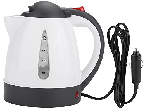 Ejoyous Auto Wasserkocher Tragbare, 1000ml 24V Edelstahl Reisekessel Car Truck Wasserkocher Schneller Warmwasserbereiter Flasche, für Fernverkehr Autofahrt Camping Wandern