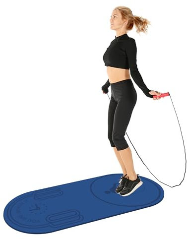Knsbk Rutschfeste Sprungseilmatte Stoßdämpfung Seil Sprungmatte für Erwachsene & Kinder Zuhause Workout Übung Matte in Blau