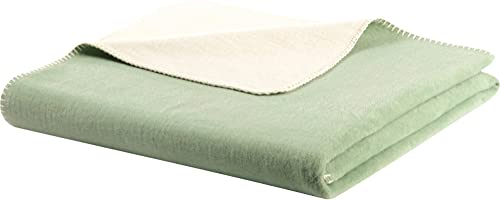 biederlack Wohndecke Doubleface Baumwollmischung Mint-Ecru Größe 150x200 cm