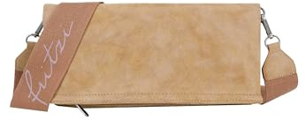 Fritzi Ronja Cross Vintage Cracker Crossbody Kunstleder Damen Umhängetasche Handtasche Festival City vegan Vintage-Waschung 15 x 29 x 3 cm, Braun