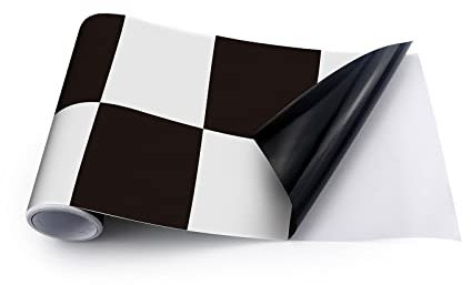 FAMKIT Papier peint autocollant à carreaux noirs et blancs - Résistant à l'eau et à l'huile - Pour la maison, le salon, la salle de bain