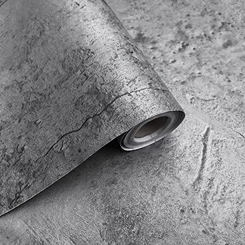 Bai You Mei Carta da parati Concrete Ottica Autoadesiva Effetto 3d Grigio Adesivo Foglio Mobili Adesivi Film Concrete Carta per cucin Vintage Decorativo Vinile Adesivi per carta da parati