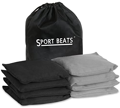 SPORT BEATS Cornhole Bags All Weather Set von 8 Cornhole Toss Games Regulation Weight & Size Includes Tote Bags