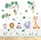 ANHUIB Dschungel Tiere Wandaufkleber,Wandaufkleber Elefant Affen Giraffe,Wandtattoo Grüne Blätter,Wandsticker Babyzimmer Kinderzimmer Schlafzimmer Wanddeko,Mädchen und Jungen Schlafzimmer WandStickers
