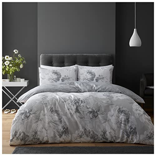 GC GAVENO CAVAILIA Botanical Duvet Cover Double, Blossom Pattern Bedding, Soft & Cosy Reversible Blossom Quilt Covers Bedset With Floral Pillowcases, Rose, 3 Pieces