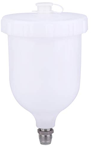 600ML Gravity Spray Gun Cup, Paint Spray Gun Pot, Spray Gun Can Gravity Feed Plastic Paint Cup for D-evilbiss GTI/T-EKNA Pro Pri FLG Spray Gun, 7.0x4.3in