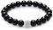 day.berlin Premium Obsidian Perlenarmband, Damen Naturstein Armband mit echten 8mm Edelsteinen, flexibles Zugband 18cm lang, handgeknüpft mit Pave Zirkonia Perle, versilbert