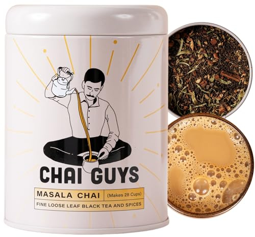 Masala Chai Tea – CTC BOP Loose Leaf Blend with Cinnamon, Ginger, Cardamom & Cloves – Spiced Indian Tea, Enjoy Hot, Cold, or as a Chai Iced Latte, 200g – Chai Guys