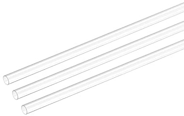 sourcing map 3 Stück Kunststoffrohr Starre Polycarbonat Rund Rohr Klar 0.16(4mm) Innendurchm. 0.2(5mm) Außendurchm. 9.6 (245mm) Hohe Wirkung für Beleuchtung Modelle Wasserleitungen