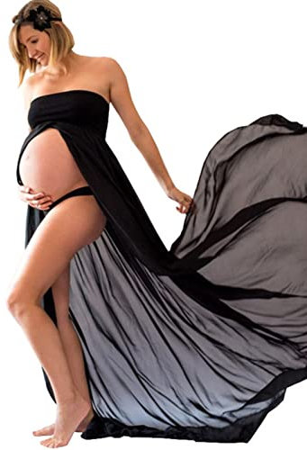 PIYAX Schwangerschaftskleid Fotografie Requisiten Umstandskleider für Fotoshootings Maxikleider