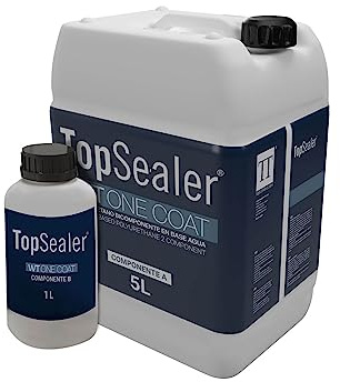 Barniz Para Microcemento Satinado Al Agua 2 Componentes 5L + 1L Catalizador. Barniz para barnizar suelos y paredes de microcemento
