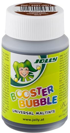 JOLLY Booster Bubble, ungiftige Universal Maltinte, Mittelbraun, zum Malen geeignet, auswaschbare Tinte, 100ml ausreichen für 40 Booster XL Nachfüllungen, für Kleinkinder ab 3 Jahren