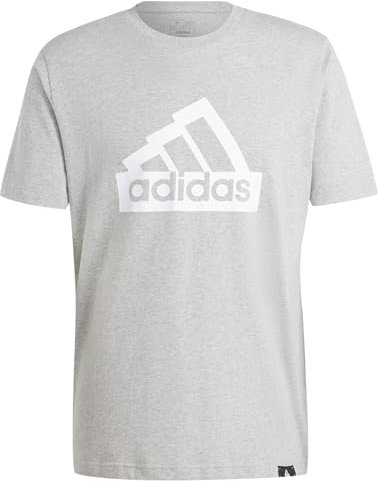 adidas Herren MODERN Essentials Graphic Tee, MEDIUM Grey Heather, M