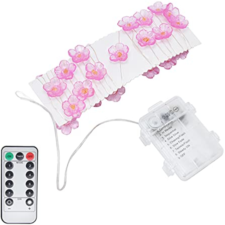 LED-Lichterkette Mit Rosa Sakura-Blumen, Bunt Und Warmweiß, 3 M/30 Lichter, Perfekt Für Partys Im Freien Und Drinnen, Hochzeiten, Valentinstagsdekoration