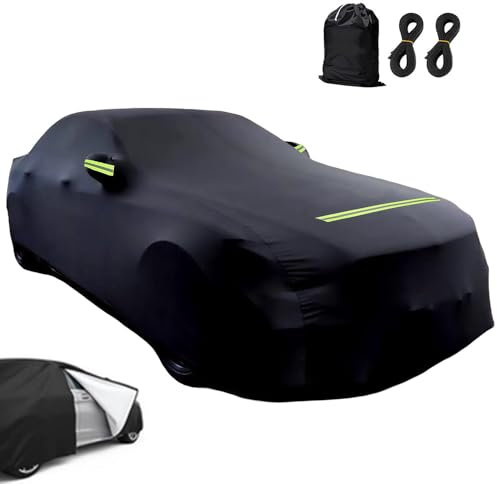 Housse de voiture Sedan 190T/210D - Housse de voiture - Étanche à la poussière - Pour 420-530 cm Berline - Noir (475 × 180 × 150 cm)