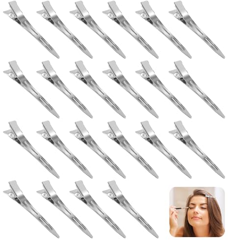 WANTOUTH 70 Pièces Pince à Cheveux Crocodile 5.5cm Pince Crocodile Cheveux Coiffeur Pince à Cheveux pour Coiffeur en Métal Pince Cheveux Coiffeur Professionnel Pince Locks pour Coiffure et Maquillage