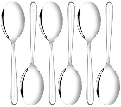 Farmoon 6 Pieces Large Serving Spoon, Stainless Steel Table Serving Utensil