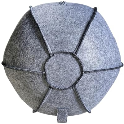 Dickly Yoga-Ball-Hülle, Gymnastikball-Hülle, atmungsaktiv, faltbar, Filz, Pilates-Ball-Hülle, Sitzbälle-Hülle für Fitness-Ball, Home-Gym, Durchmesser 65cm, Hellgrau