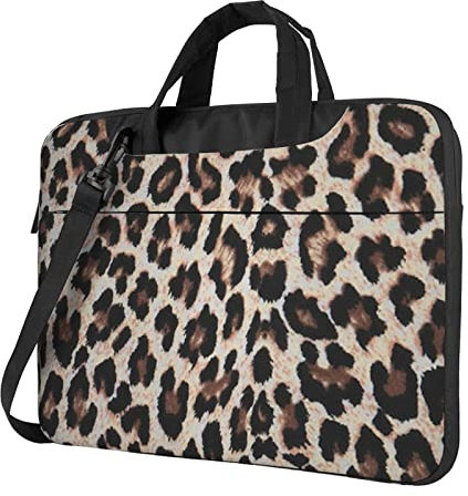Art Ladybug Tracks Sac à bandoulière pour ordinateur portable – Sacoche pour ordinateur portable – Sacoche pour homme et femme, Imprimé léopard, 13 inch