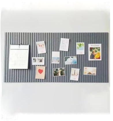 Rokeblau 60 x 40cm kleine große Pinnwand, dekorative Pinnwand aus Filz, 0,9cm dick, faltbare Fototafel mit selbstklebendem Klebeband, Sichttafel für Wände in der Schule, zu Hause, im Büro/dunkel grau