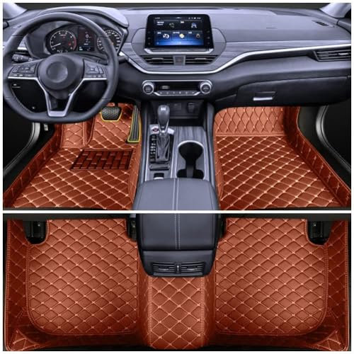 SANQIUTOU Fußmatten Auto Nach Maß Fussmatten für VW TIGUAN Allspace 2017-2022 2023 2024, Passgenau rutschfest Allwetter Auto Teppiche Deko,Marrone