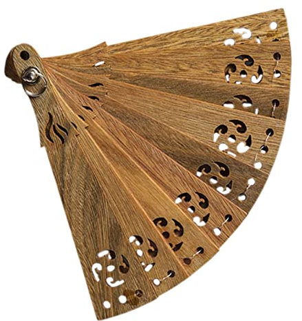 HOODANCOS Vintage Fan Pendant Small Folding Hand Fan Car Accessories Diy Craft Ornament