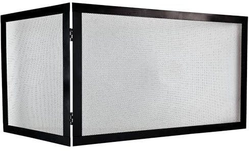 Rechteckiger Kaminschutz aus Schmiedeeisen für Kamine, Eckkamin 60 x 35 x H 45 cm Modell Dolomite