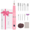 Karrong Nagelfräser Elektrische Kabellos, 12 in 1 Nagelfeile Professionell Maniküre Set, 5 Geschwindigkeiten, LED Licht, Akku Nail Drill für Gelnägel Acrylnägel Nagelhaut Entfernen