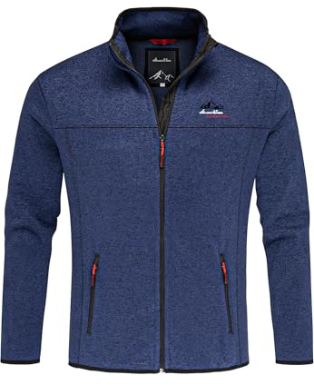 Amaci&Sons Herren Fleecejacke Strickfleece Sweatjacke Männer Pullover Hoodie 4078