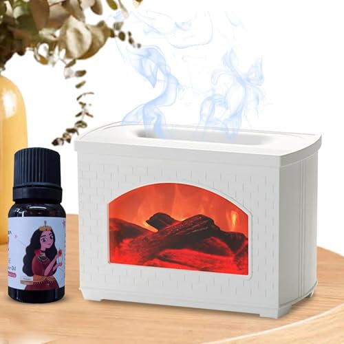 Kamin-Diffusor, 270 ml, Diffusor, der wie Feuer aussieht, wasserloser Auto-Off-Schutz, dekoratives Flammen-Nachtlicht, Luft-Aromatherapie für Yoga, Spa, Zuhause, Schlafzimmer, Wohnzimmer