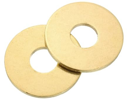 sourcing map Lot de 8 rondelles plates M10 en laiton - 30 mm de diamètre extérieur et 2 mm d'épaisseur - Pour vis, boulons, écrous