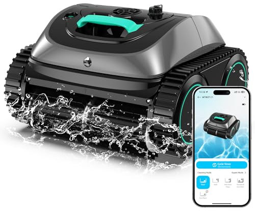 WYBOT C1 Cordless Robotic Pool Vacuum, Pool Cleaner 150min Runtime, Wall Climbing, Triple-Motor, Intelligent Route Planning, Ideal for In-Ground Pools up to 1,614 Sq.ft
