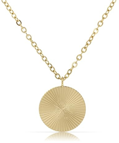 Made by Nami Mandala Halskette Damen Gold mit Sonnen Anhänger aus Chirurgischem Edelstahl 40 + 5 cm Boho Kette Damen Hypoallergen & Wasserfest Sommer Schmuck