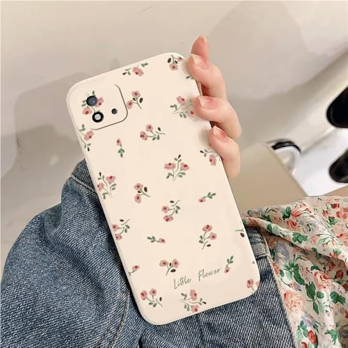 QIODAYI Kompatibel mit Realme C11 2021/Realme C20 | Aromatische Kleine Blumen TPU Silikon Handy-Hülle