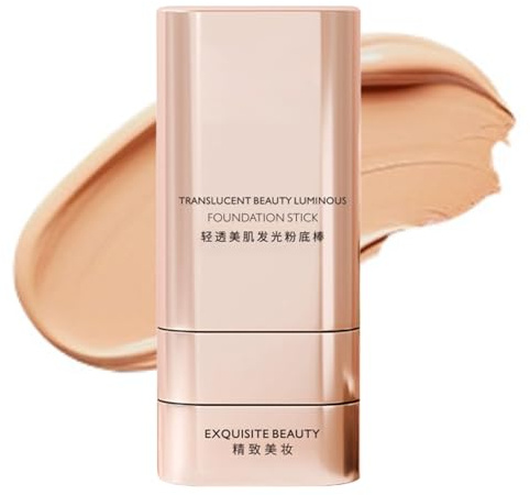Foundation Stick Mit Pinsel, 20g 2-in-1 Wasserfest & Langanhaltend Concealer Abdeckung,Make Up Feuchtigkeitsspendender Leichter Foundation-Stift Für Contour Concealer(01#)