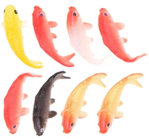 TOYANDONA Mini Koi Karpfen Figur 8 Stück Koi Kunststoff Mini Miniaturfisch Für Puppenhausdekoration House Accessory Miniatur-Szenenzubehör Und Teichdeko