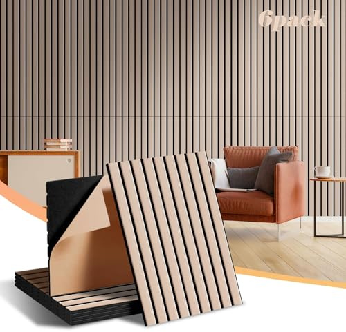NZQXJXZ 6 Pack Large Acoustical Wall Panels, Sound Proof Panels for Wall, 15.7 x 11.8 x 0.4 Inches Self-Adhesive Acoustical Soundproof Panels, Acoustic Treatment for Home Office Recording Studio