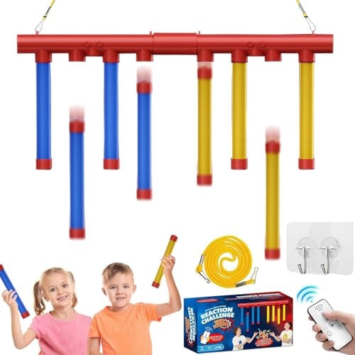Catching Sticks Game, Fallende Stöcke Spiel, Reaktionstraining Spielzeug Mit Fernbedienung, Drop Stick Spiel, Reaktionstraining mit 3 Einstellbarer Geschwindigkeit, für Kinder und Erwachsene (M1)