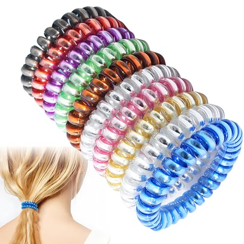 Haargummi Damen，Spirale Haargummis,10 Stück Spurlos Telefonkabel Haargummis | Langlebige Und Wasserfeste Haar-Accessoires，Haarband Telefonkabel Für Mädchen Und Damen