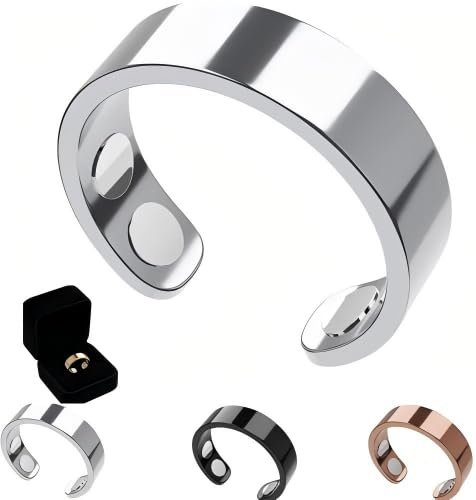 Pawyzie Neovolta VitalRing zum Abnehmen - Magnetringe Akkupressurring Damen mit Magneten für Schlafqualität und Hormonelle Balance, Vitalring Magnet Wechseljahre (Silber)