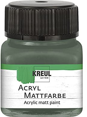 KREUL 75231 - Acryl Mattfarbe, russischgrün im 20 ml Glas, cremig deckende, schnelltrocknende Farbe auf Wasserbasis, für viele verschiedene Untergründe geeignet