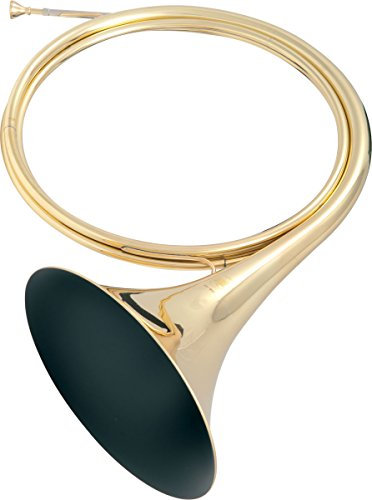 S.M.S.L TROMPE DE CHASSE EN RE Waldhörner, Jagdhorn, Jagdhörner, Holz, Gold, D-Dur, Antik, mit Mundstück, eventuell Koffer