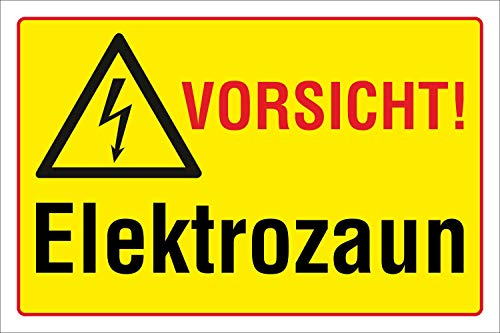 WERBEPUNKT. Schild Vorsicht - Elektrozaun, 3 mm Alu-Verbund 300 x 200 mm