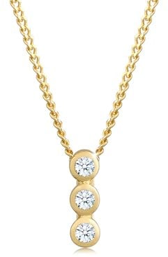 Elli DIAMONDS Halskette Damen Kreis Geo Trio mit Diamant (0.045 ct.) in 585 Gelbgold