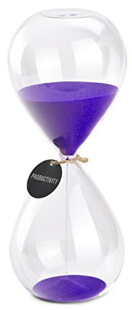 SWISSELITE Sanduhr-Sanduhren, inspiriertes Glas für Zuhause, Schreibtisch, Bürodekoration (21,6 cm - 60 Minuten, lila)