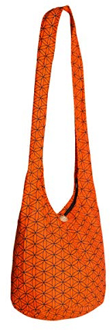 PANASIAM Schulterbeutel Damen & Herren - leichte & robuste Schultertasche | Unisex Baumwolltasche, Umhängetasche Geometrix Design, 2 Größen mit Reißverschluss & Innentasche, waschbar, Baumwolle